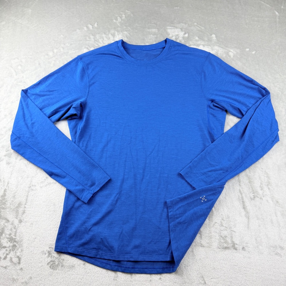 Lululemon Men's Large Metal Vent Tech Long Sleeve Shirt Blue Activewear Training